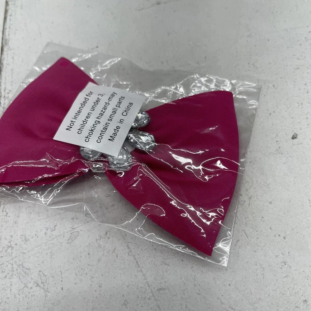Weissman Werk It Dance Costume Set Girls 7-8 Pink Sequin Romper Bow 2 Piece